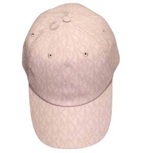Michael Kors Signature MK Logo Canvas Baseball Cap 1 Size Adjustable LIGHT PINK